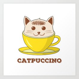 Catpuccino Art Print