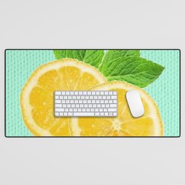 Lemons and Mint Desk Mat