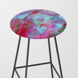 African Dye - Colorful Ink Paint Abstract Ethnic Tribal Rainbow Art Bar Stool