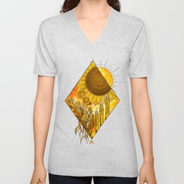 Fire Element, Sunflower, Witchy Art, Watercolor Art, Candles V Neck T Shirt