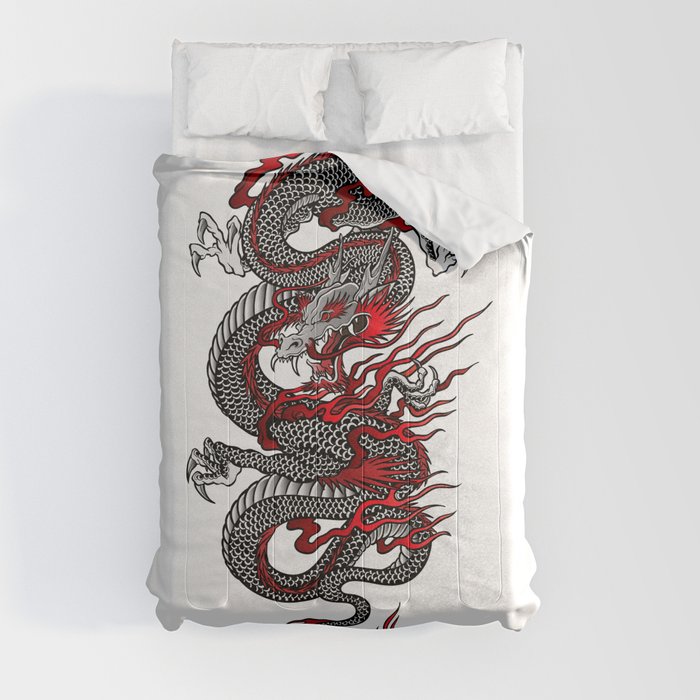 Asian Dragon Comforter by JuyoDesign Society6
