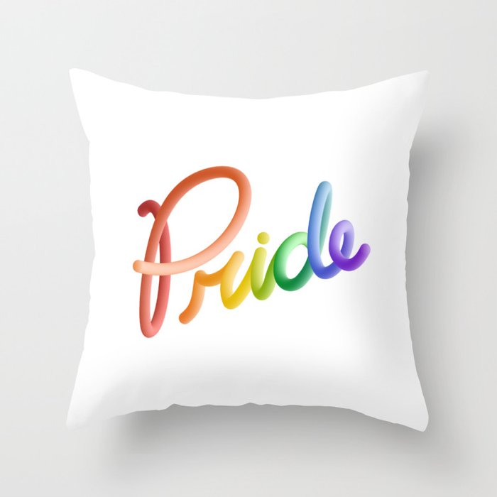 Pride Rainbow Lettering Throw Pillow