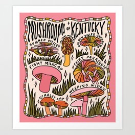 Mushrooms of Kentucky Art Print