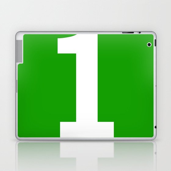 Number 1 (White & Green) Laptop & iPad Skin