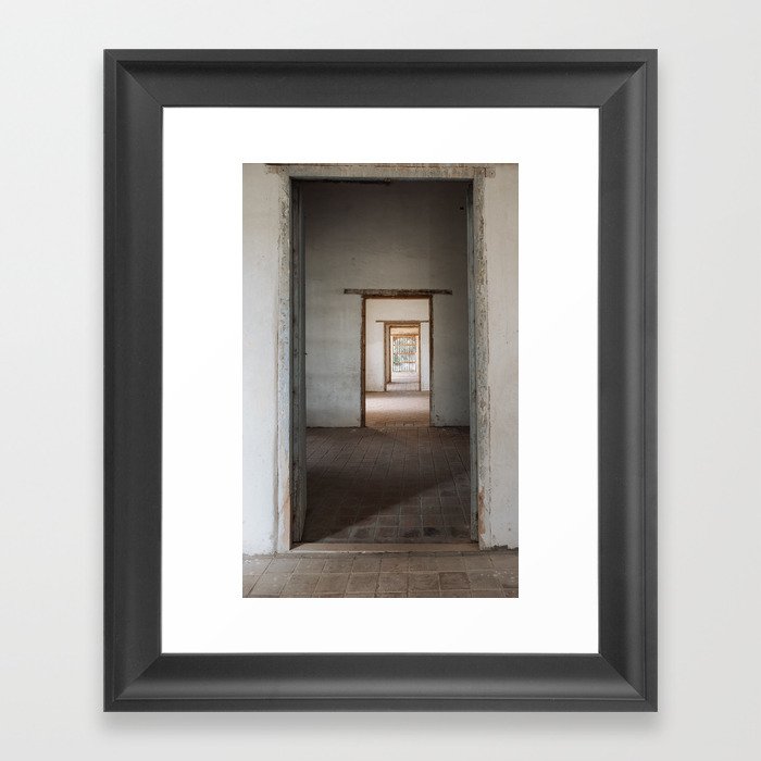Mysterious Hallway Cuba | Tunnel View of Empty Doorways  Framed Art Print
