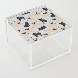 Pug Dogs Pattern Gray Acrylic Box
