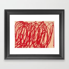 cy twombly red line Framed Art Print