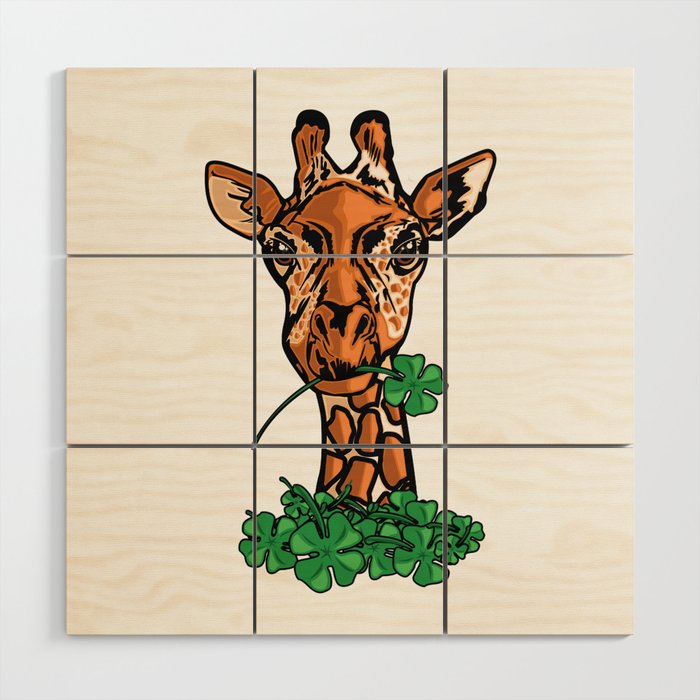 St. Patricks Day Giraffe Wood Wall Art