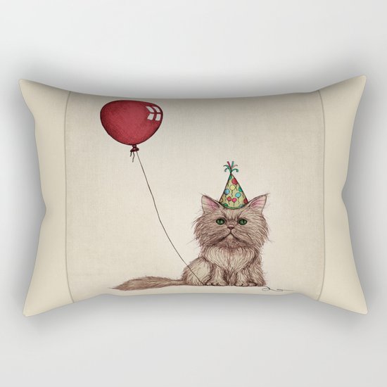 Balloon Love: Kitty Celebration Rectangular Pillow