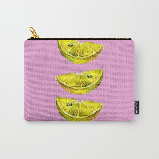 Lemon Slices Pink Carry-All Pouch
