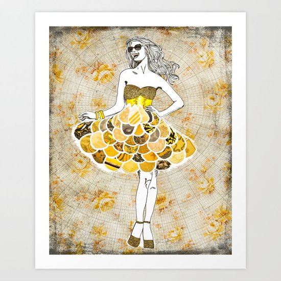The Yellow Dress Art Print