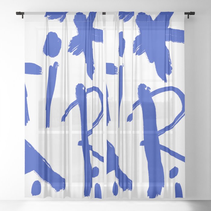 Air. Minimal Art. Abstract 132 Sheer Curtain