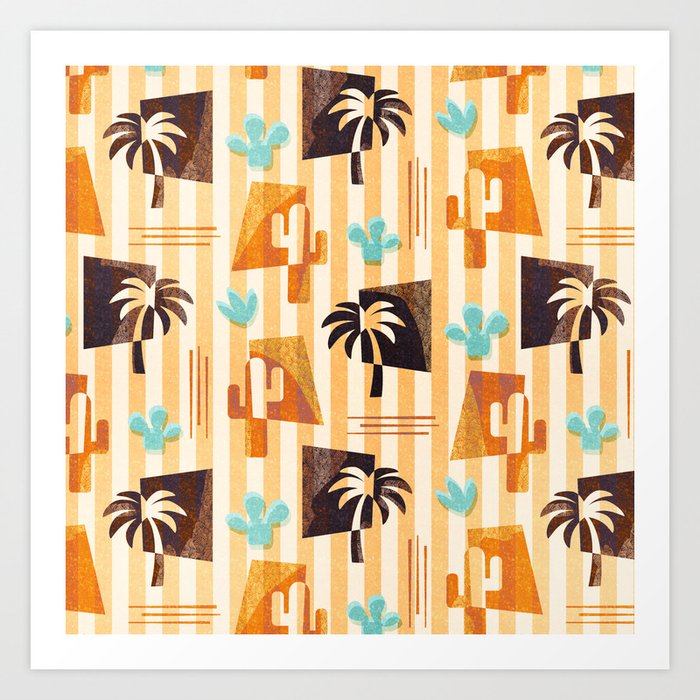 Desert Palms Mid-Century Modern Art Print