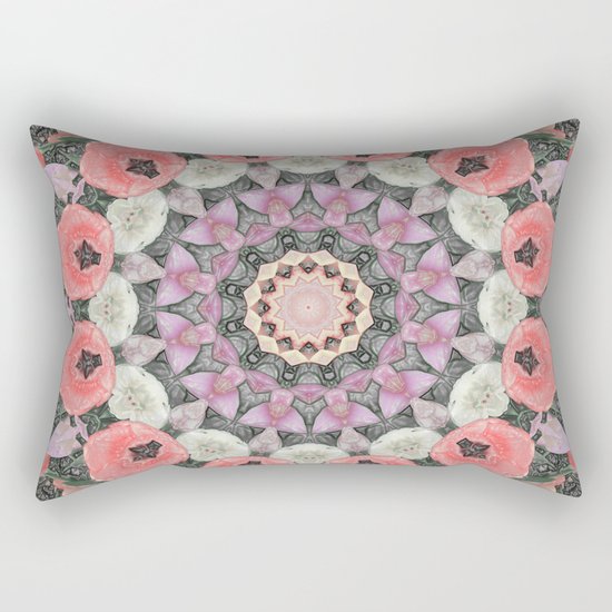 Wax Mandala Tulips Rectangular Pillow