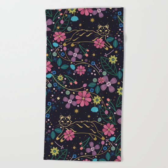Forest Cat Beach Towel