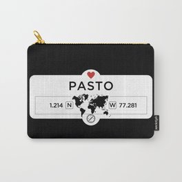 Pasto - Colombia - with World Map and GPS Coordinates Carry-All Pouch