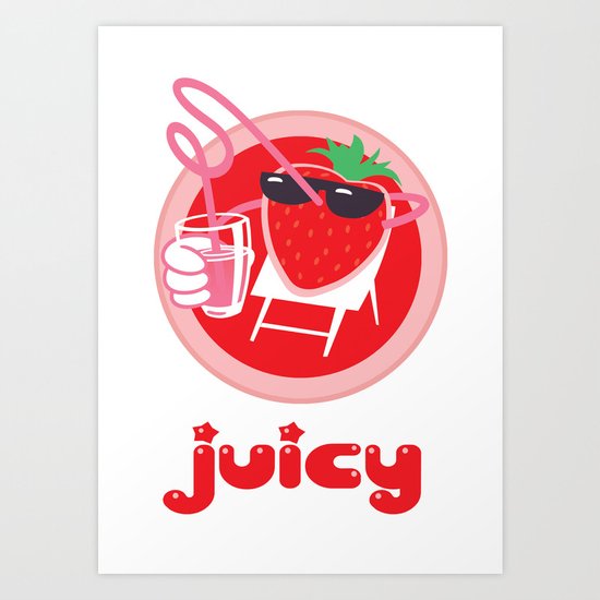 Juicy Strawberry Art Print