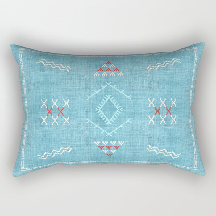 Casablanca Aqua Kilim Rectangular Pillow