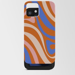 New Groove Retro Swirl Abstract Pattern Orange Blue Blush Pink iPhone Card Case