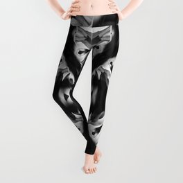 black white abstract fire wings Leggings