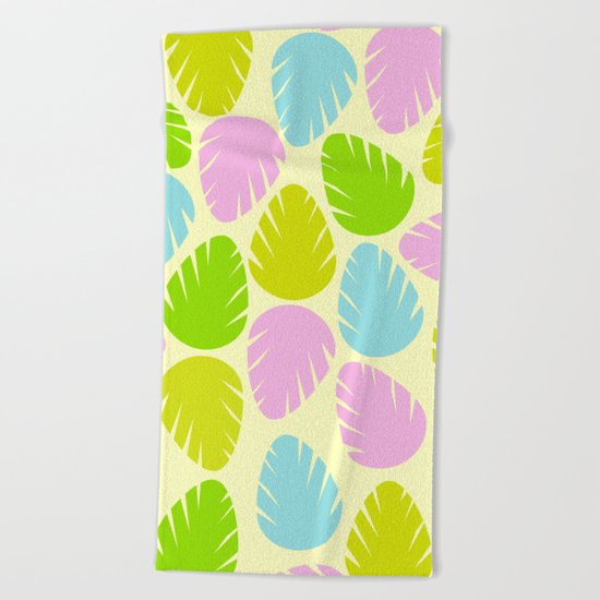 Colorful spring leaves Beach Towel