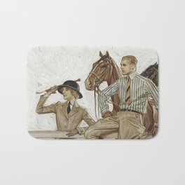 The Equestrian Life Bath Mat | Painting, Animal, Equestrian, Competition, Woman, Stallion, Saddle, Champion, Mare, Jockey 