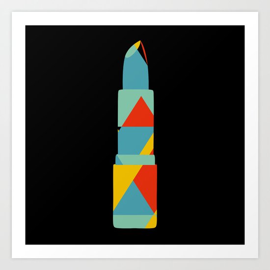 Lipstick Hues on Black Art Print