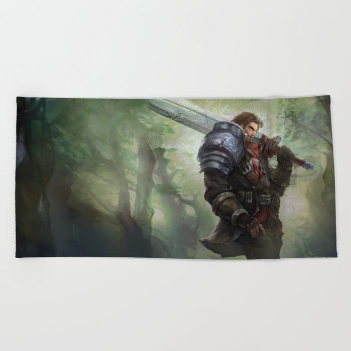 Rugged Garen League Of Legends Beach Towel By Amumus