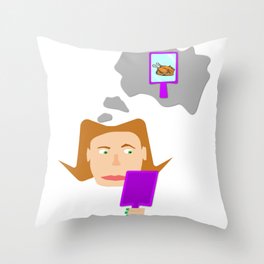 Lady Chicken Throw Pillow