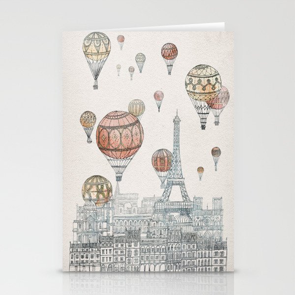 Voyages Over Paris Stationery Cards