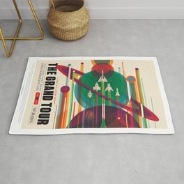 NASA Visions of the Future - The Grand Tour, a Once in a Lifetime Getaway Rug | Travel, Commercial, Astronaut, Poster, Nasa, Vintage, Advert, Graphicdesign, Exploration, Space 