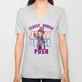Classy Bougie Posh 4th of July Martini Drinking Fashionista V Neck T Shirt