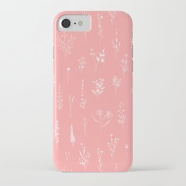 Wildflowers pattern Pink pastel iPhone Case