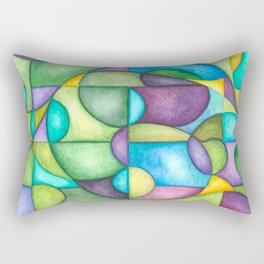 Watery Geometric Abstract Rectangular Pillow