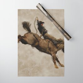 Western-style Bucking Bronco Cowboy Wrapping Paper