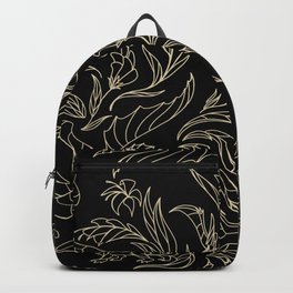 Elegant Floral Pattern - Hidden Dinosaurs Backpack