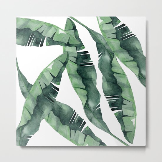 Banana Leaves Green Metal Print