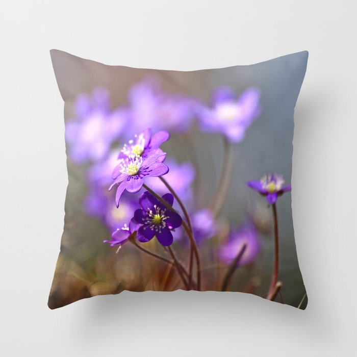 Purple Wild Flowers Spring Forest #decor #society6 #buyart Throw Pillow