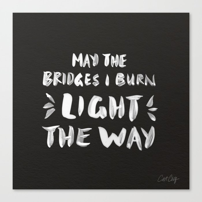 Burned Bridges – Black & White Canvas Print