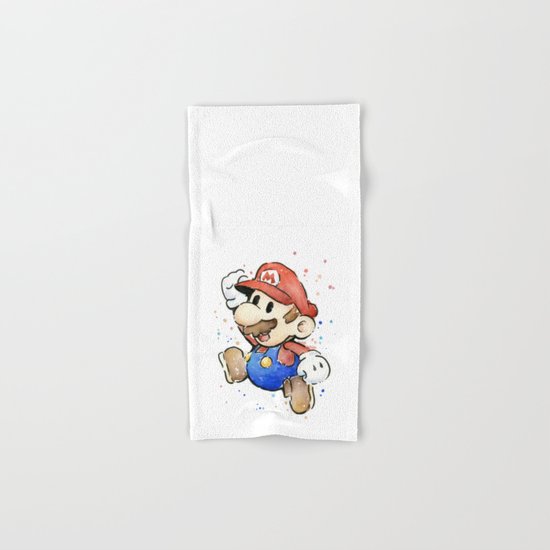 Mario Watercolor Hand & Bath Towel