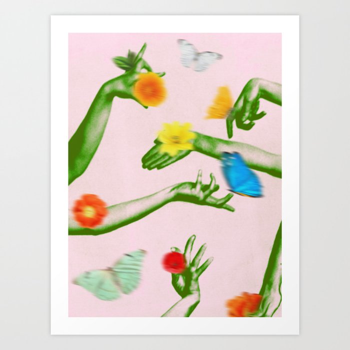 Jewels in Pink and Green Art Print