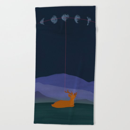 Lunatic Deer Beach Towel