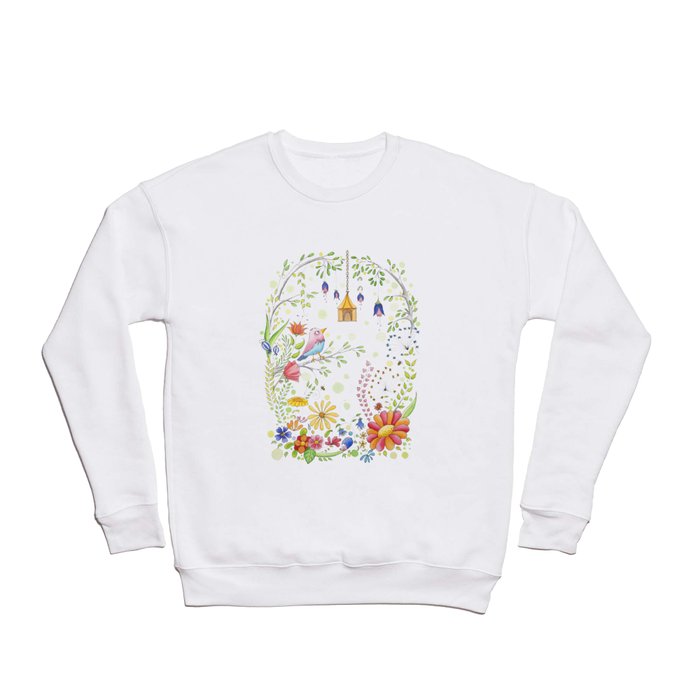 garden and bird Crewneck Sweatshirt