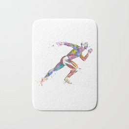 Runner Muscles Colorful Sprinter Watercolor Bath Mat | Medicalart, Medicinegifts, Sprinter, Science, Anatomical, Graphicdesign, Surgerygifts, Humanbody, Muscularsystem, Sports 