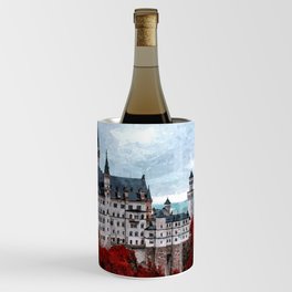 The Castle of Mad King Ludwig, Autumn, Neuschwanstein Castle, Bavaria, Germany landscape painting Wine Chiller