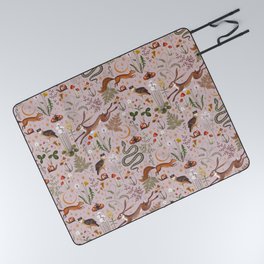 Enchanted Magical Midnight Forest Animals Blush III Picnic Blanket