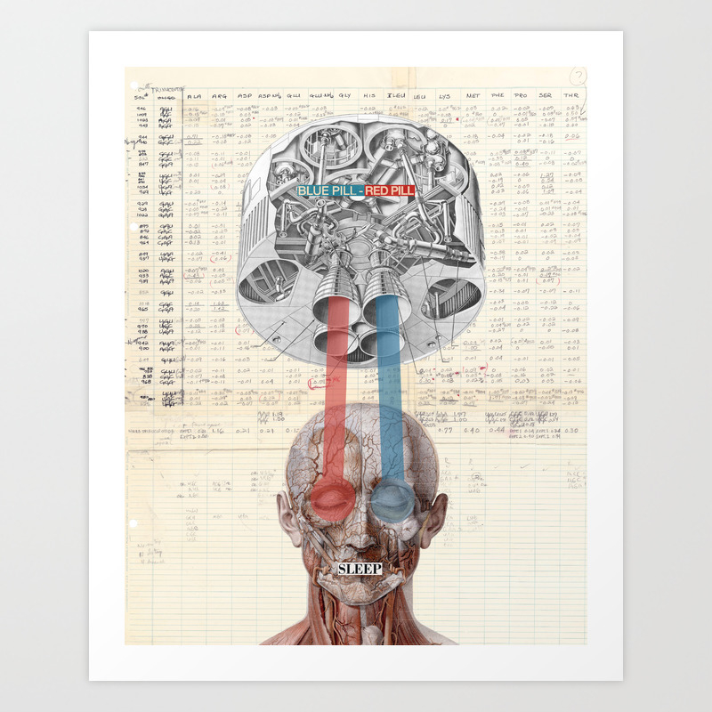 Blue Pill Or Red Pill Art Print By Tintorera Society6