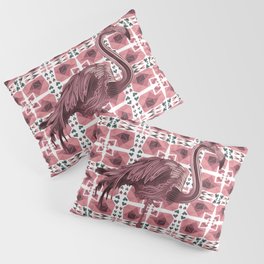 Flamingo retro hearts pink Pillow Sham