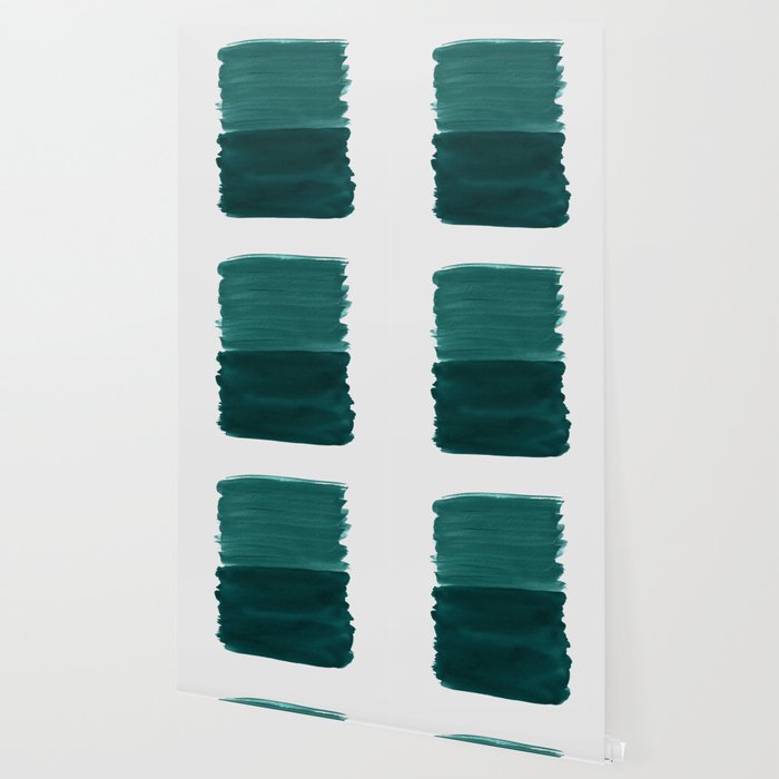 Dark Teal Emerald Abstract Minimalism 3 Minimal Ink Decor Art Society6 Wallpaper