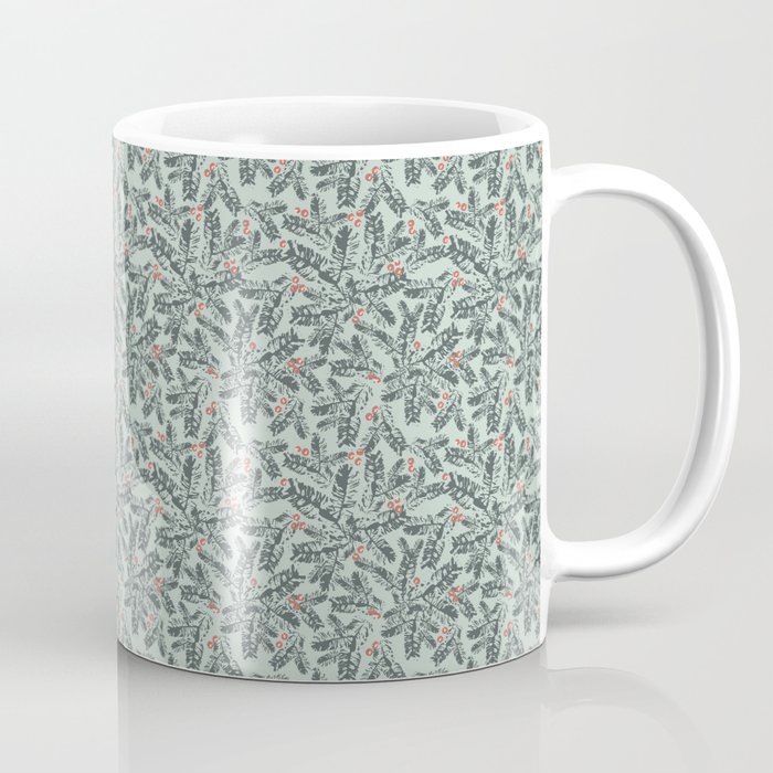 Pine Branches and Berries - from real plant impressions Coffee Mug